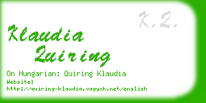 klaudia quiring business card